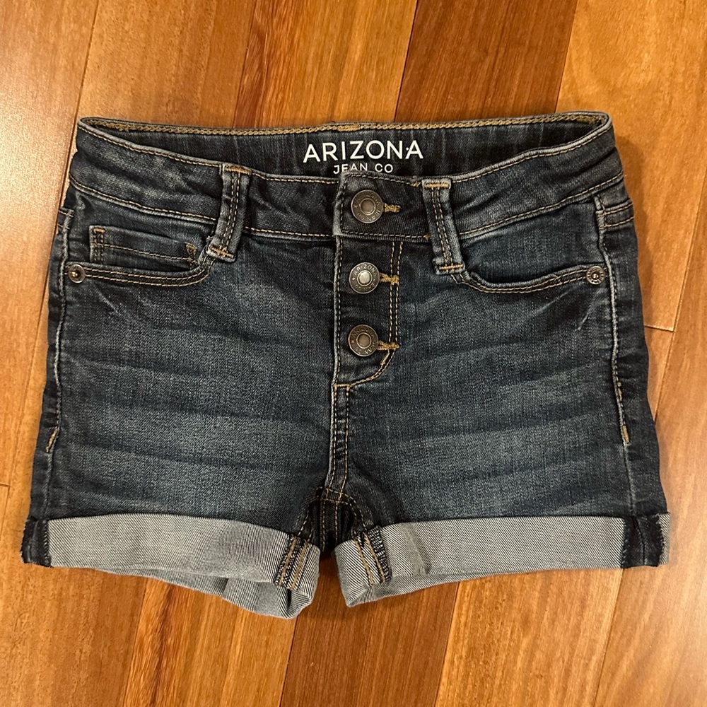 Girls Arizona Shortie Jean Shorts With Button Snap Fly Sz 5 - Like New!